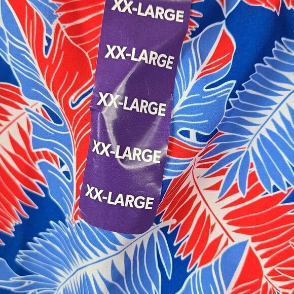 NWT Men's XXL Resort Swim Trunks Red Blue Palm Print Lined Water Shorts Beach - Picture 5 of 15